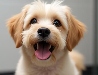 Smiling dog post-grooming